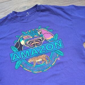 Vintage Single Stitch Zoological Society of San Diego T-Shirt - Purple 2 Sided M
